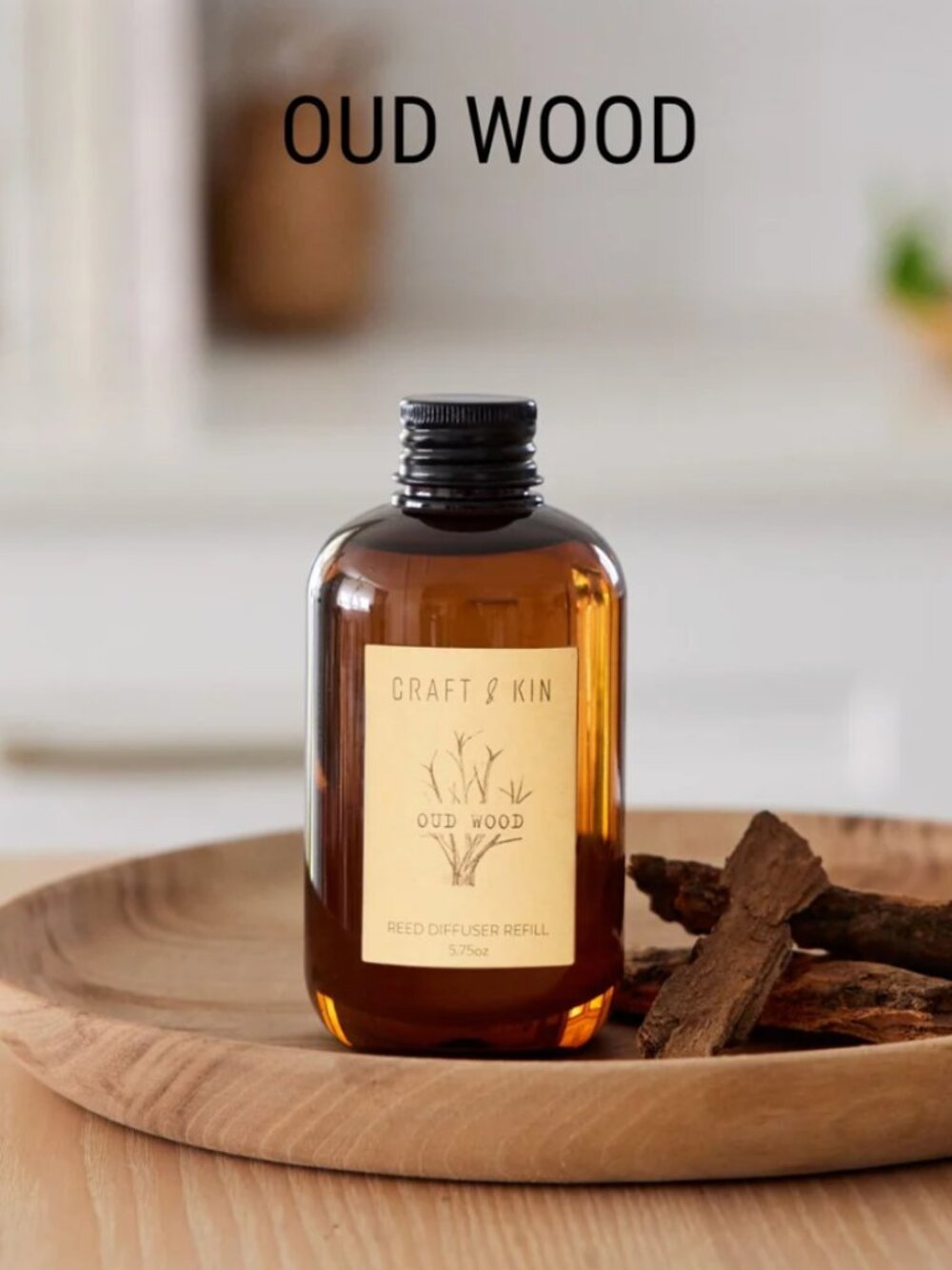 New Oud Wood Aromatherapy Reed Diffuser, in box includes reeds